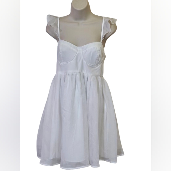 LE LIS Western Vogue White Sweetheart Neckline Fit&Flare Mini Dress,Large,NWT - Picture 10 of 16